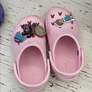 CROCS Kids Light Pink Sandals with Fun Charms